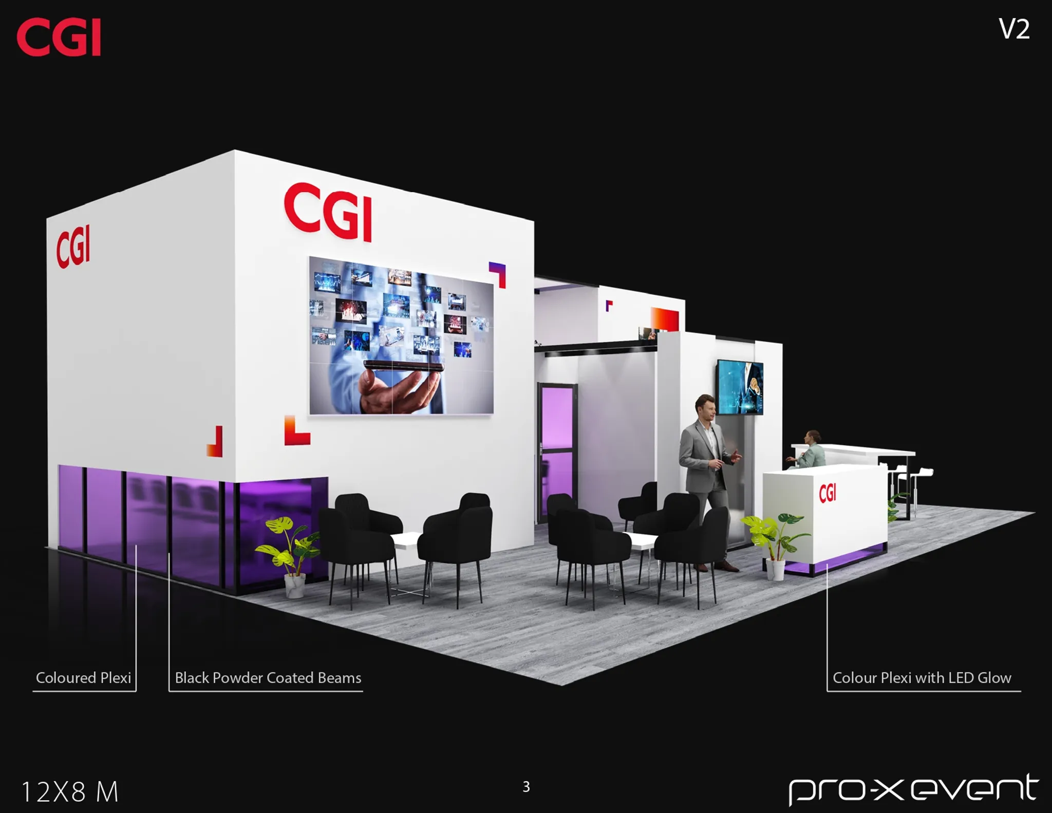 30x40 En ligne booth design by Pro-X Exhibits